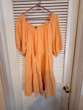 Old Navy Peach Mini Peasant Dress